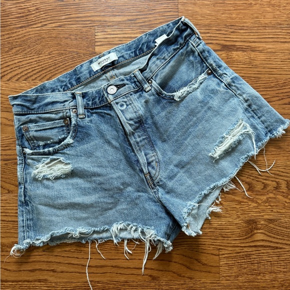 MOUSSY VINTAGE Packard Shorts Denim Jean Cut Off Distressed...